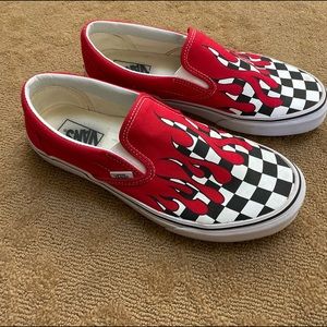 Vans Red Flames Checkered